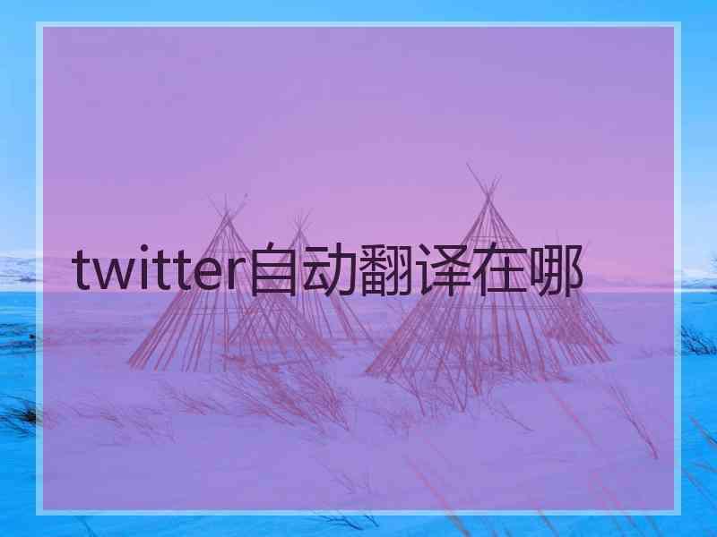 twitter自动翻译在哪