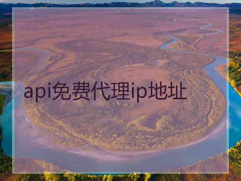 api免费代理ip地址