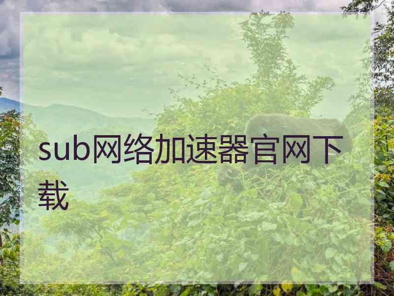 sub网络加速器官网下载