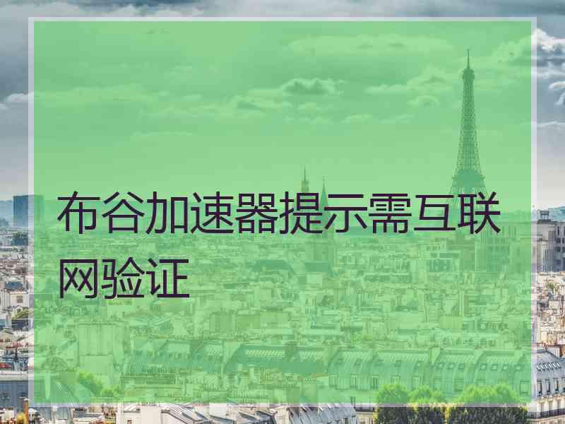 布谷加速器提示需互联网验证