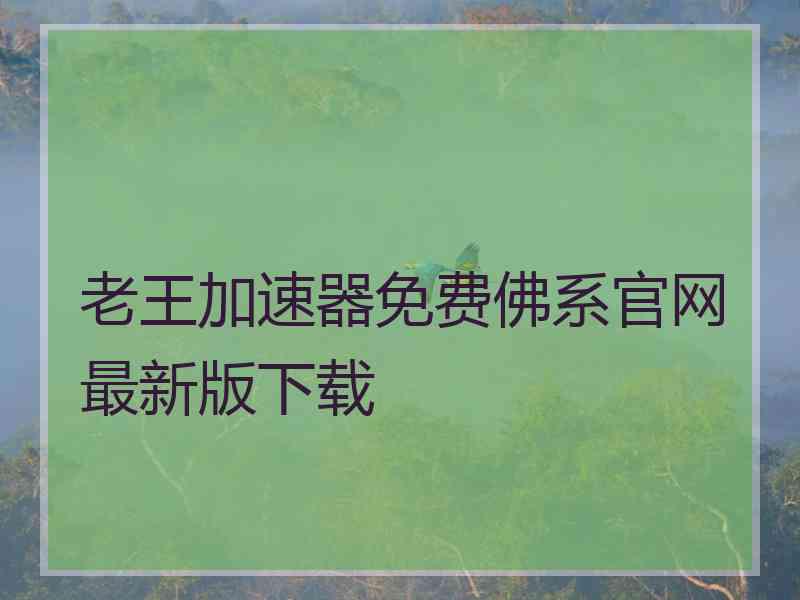 老王加速器免费佛系官网最新版下载