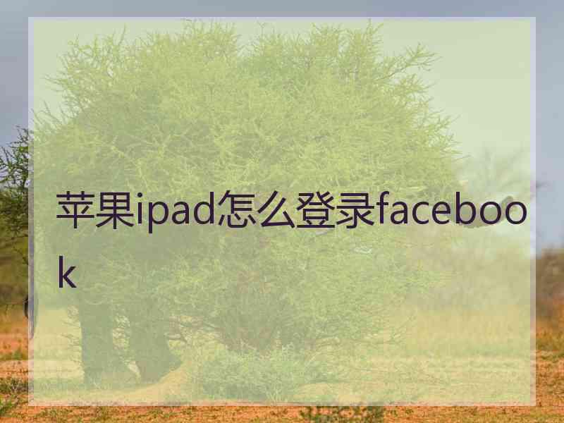 苹果ipad怎么登录facebook