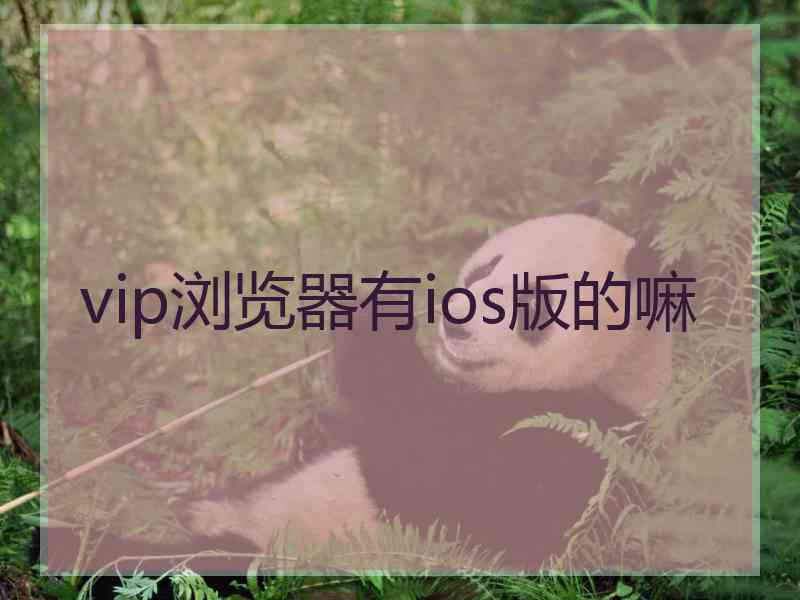 vip浏览器有ios版的嘛