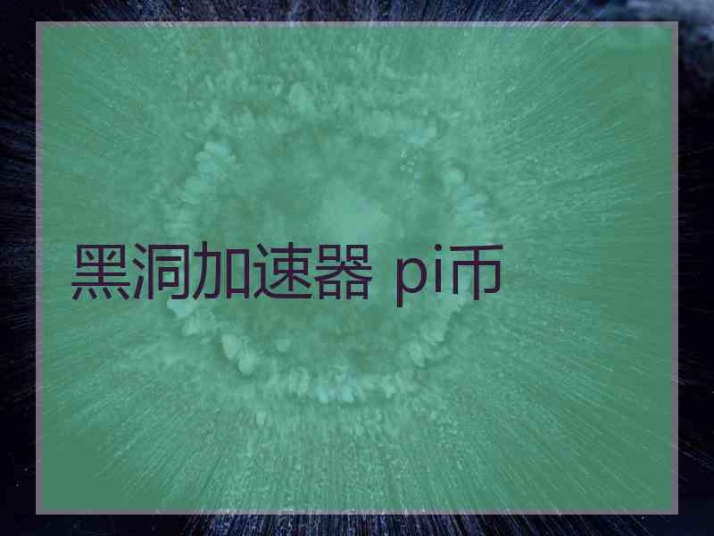 黑洞加速器 pi币